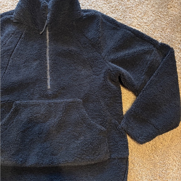 Lululemon Scuba Black Fleece Quarter Zip Hoodie Size M/L - Picture 2 of 6